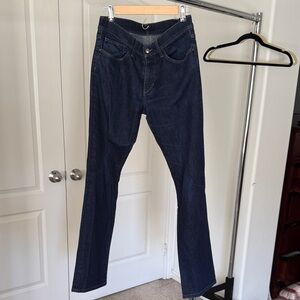 Men's Dark Blue Slim Straight Jeans - Fit: BRIXTON